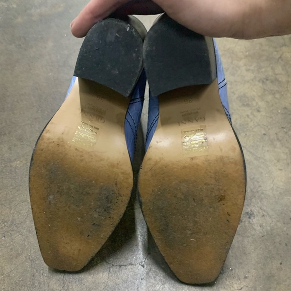 Ganni croc embossed leather ankle boots - Picture 6 of 7